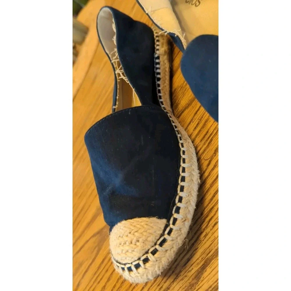 Ellos Women's Espadrille Flat Shoes Size 8.5 M Navy Suede‎
